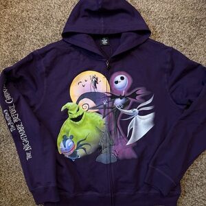 Purple Shoe Palace x Nightmare Before Christmas Hoodie zip up NEW with tags